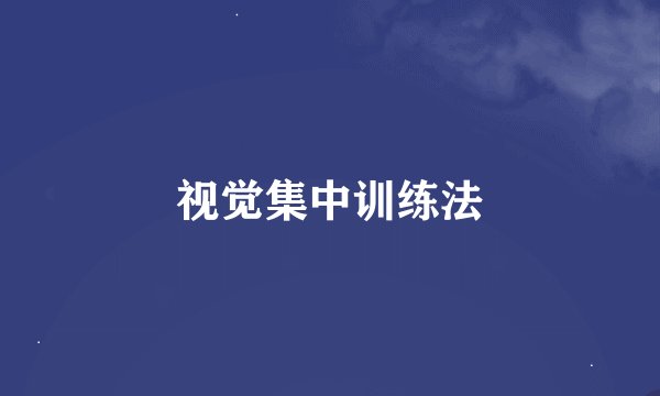视觉集中训练法