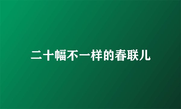 二十幅不一样的春联儿