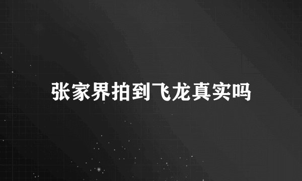 张家界拍到飞龙真实吗