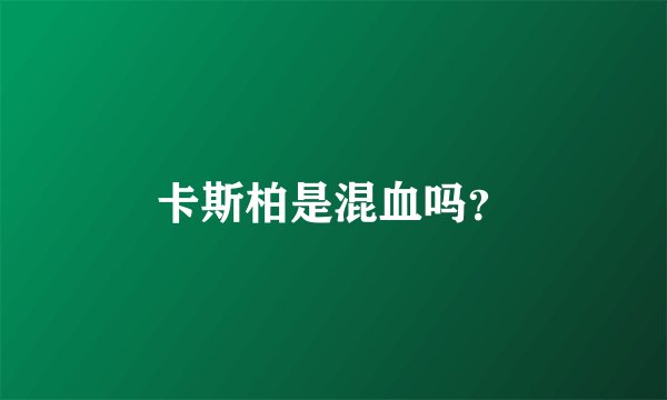 卡斯柏是混血吗？