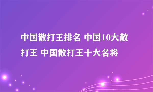 中国散打王排名 中国10大散打王 中国散打王十大名将