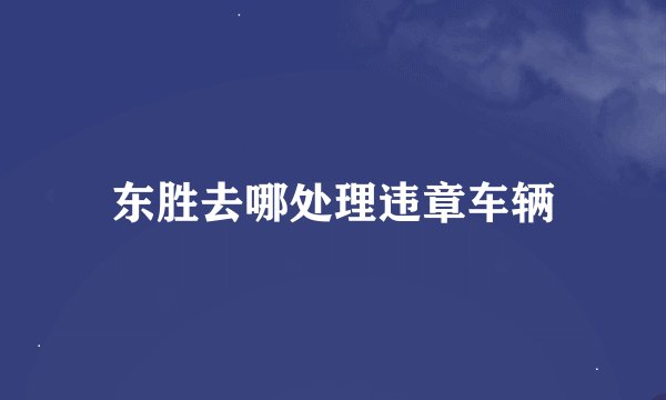 东胜去哪处理违章车辆