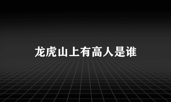 龙虎山上有高人是谁