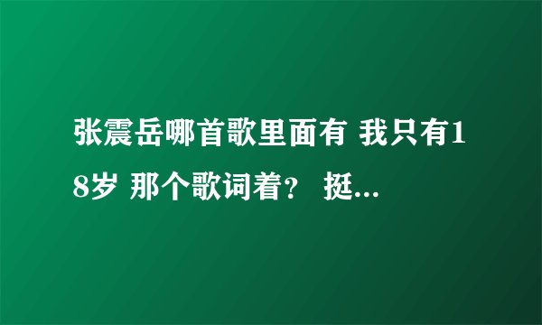 张震岳哪首歌里面有 我只有18岁 那个歌词着？ 挺欢快的 叫什么着？