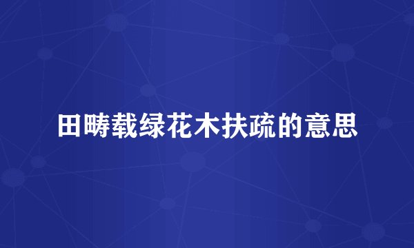 田畴载绿花木扶疏的意思