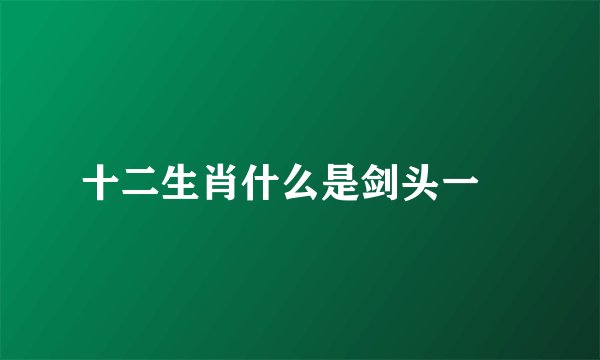 十二生肖什么是剑头一吷