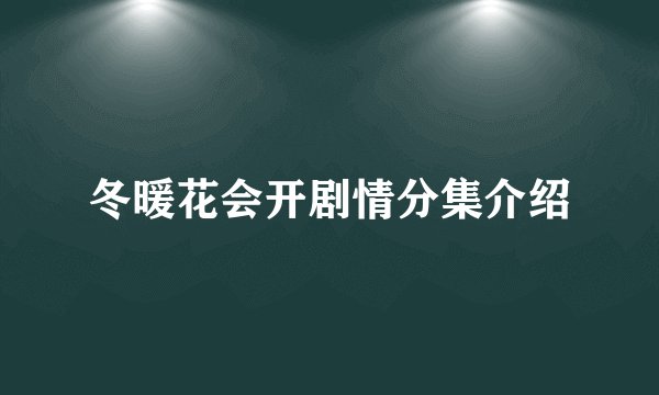 冬暖花会开剧情分集介绍