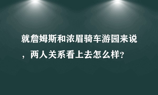 就詹姆斯和浓眉骑车游园来说，两人关系看上去怎么样？