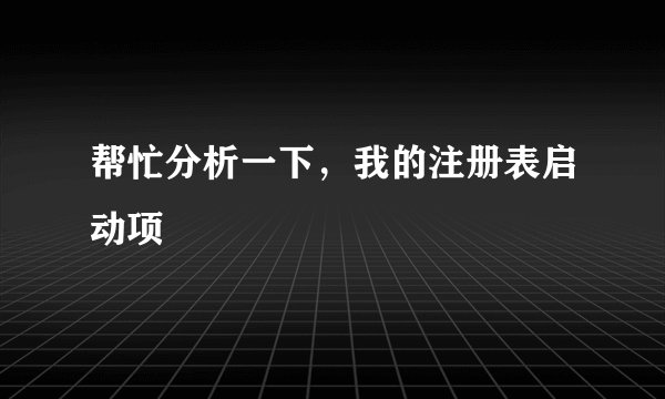 帮忙分析一下，我的注册表启动项