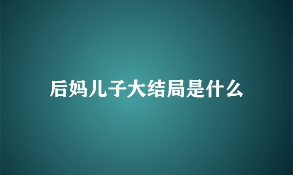 后妈儿子大结局是什么