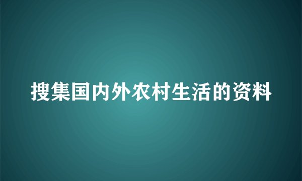 搜集国内外农村生活的资料