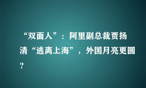 “双面人”：阿里副总裁贾扬清“逃离上海”，外国月亮更圆？