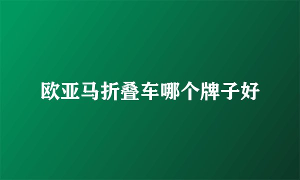 欧亚马折叠车哪个牌子好