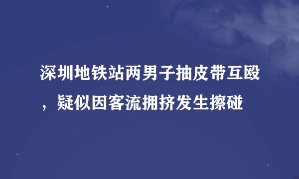 深圳地铁站两男子抽皮带互殴，疑似因客流拥挤发生擦碰