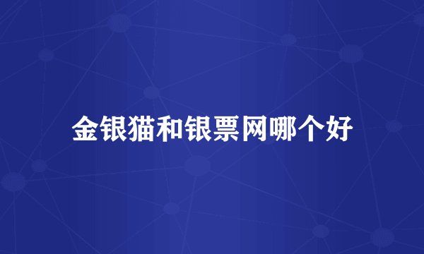 金银猫和银票网哪个好