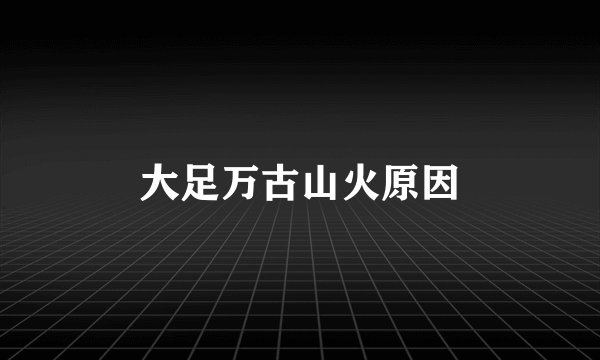 大足万古山火原因
