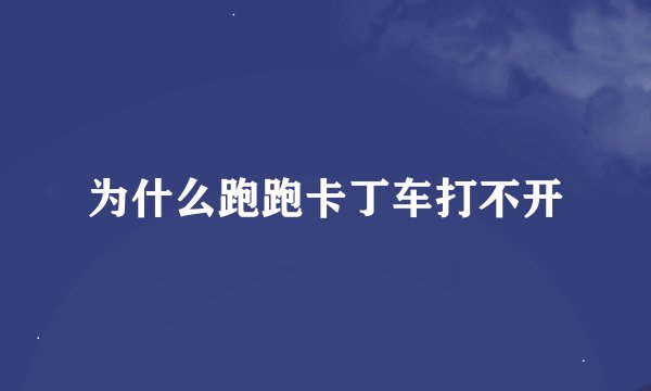 为什么跑跑卡丁车打不开