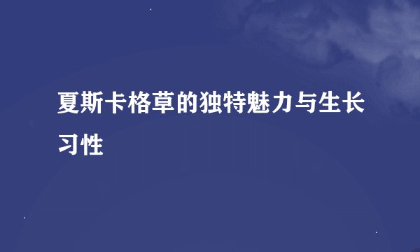 夏斯卡格草的独特魅力与生长习性