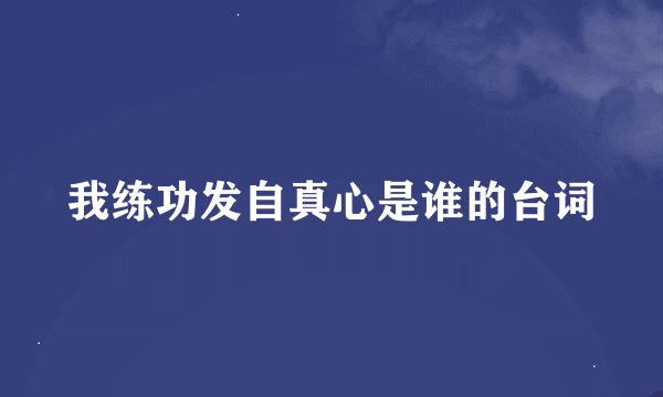 我练功发自真心是谁的台词