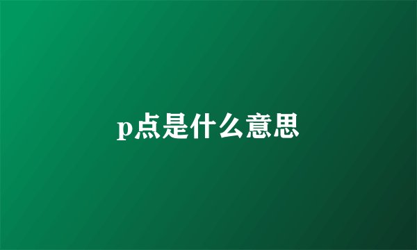 p点是什么意思