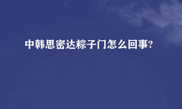 中韩思密达粽子门怎么回事?
