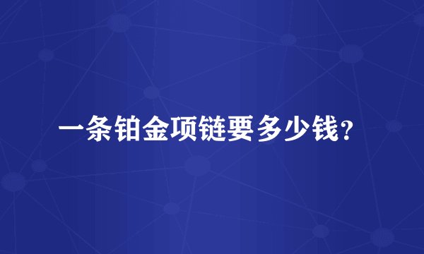 一条铂金项链要多少钱？