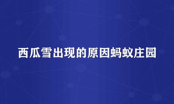 西瓜雪出现的原因蚂蚁庄园