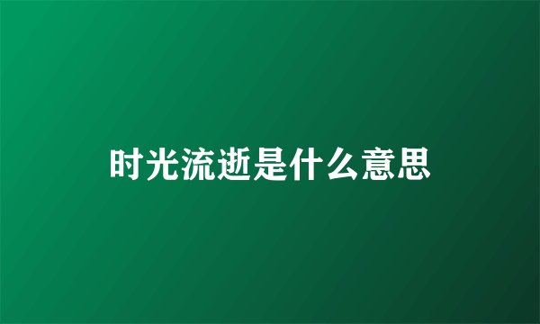 时光流逝是什么意思