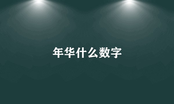 年华什么数字