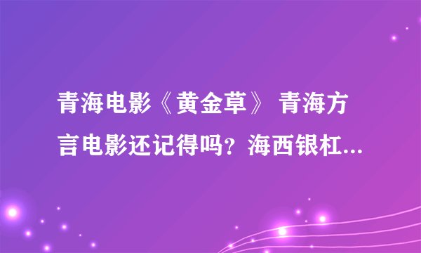 青海电影《黄金草》 青海方言电影还记得吗？海西银杠杆比例比白银TD大多少
