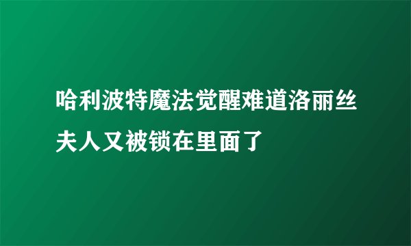 哈利波特魔法觉醒难道洛丽丝夫人又被锁在里面了