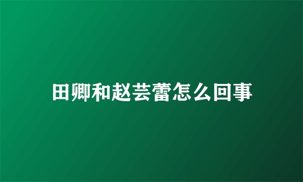 田卿和赵芸蕾怎么回事