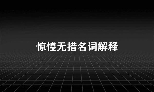 惊惶无措名词解释