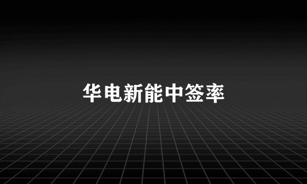 华电新能中签率