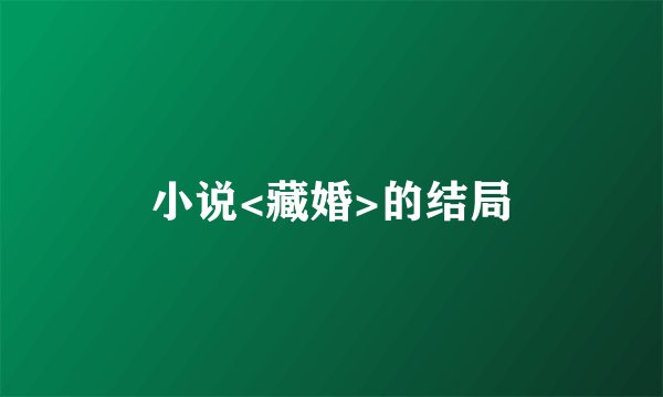 小说<藏婚>的结局