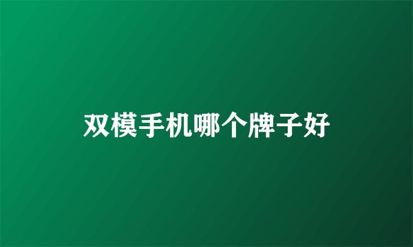 双模手机哪个牌子好