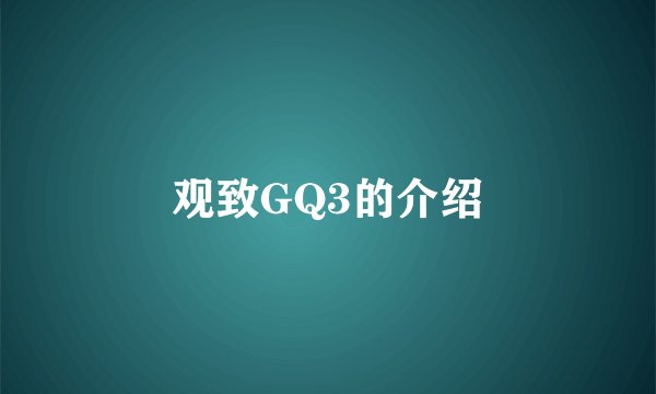 观致GQ3的介绍