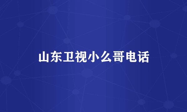 山东卫视小么哥电话