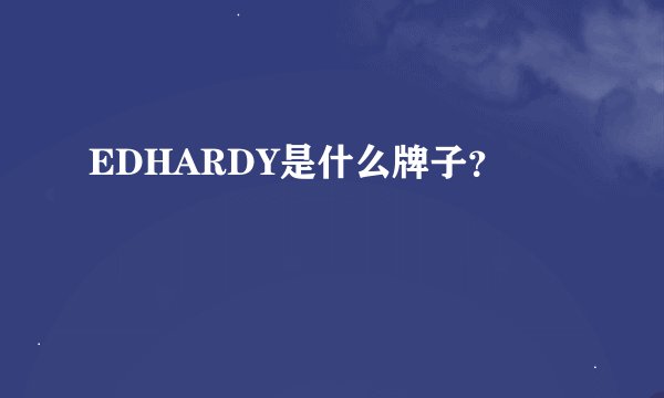 EDHARDY是什么牌子？