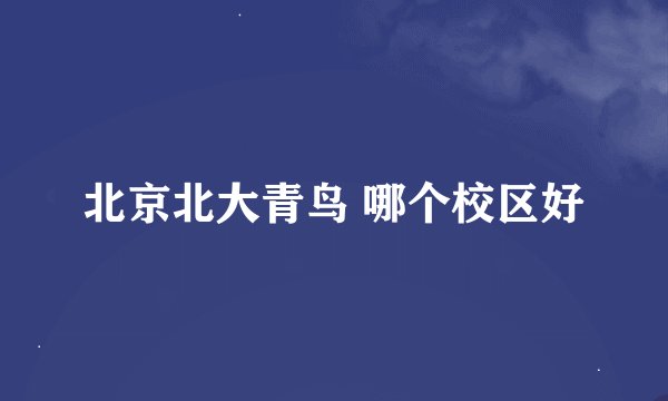 北京北大青鸟 哪个校区好