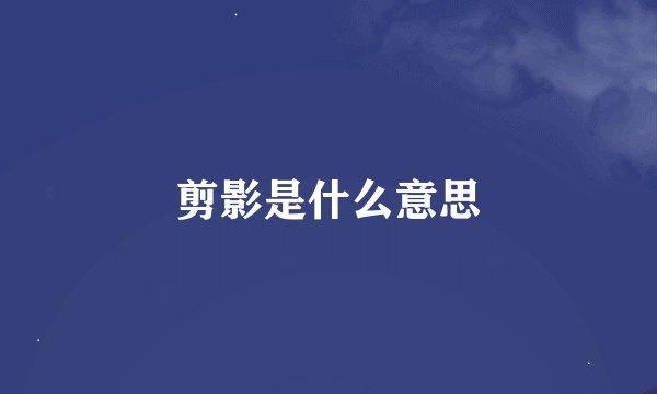 剪影是什么意思