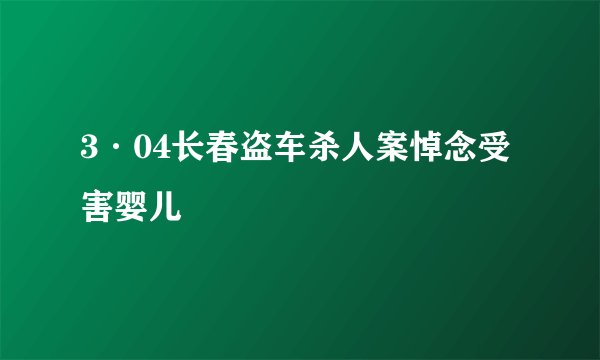 3·04长春盗车杀人案悼念受害婴儿