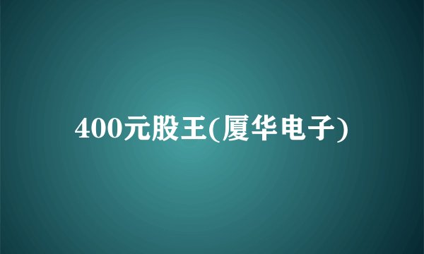 400元股王(厦华电子)