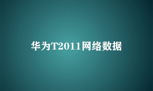 华为T2011网络数据