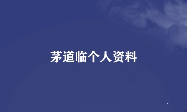 茅道临个人资料