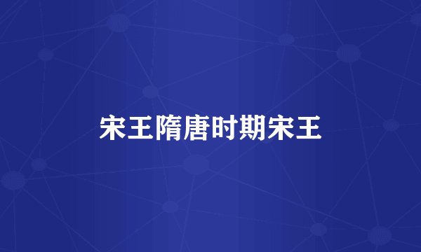 宋王隋唐时期宋王