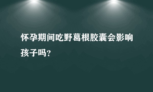 怀孕期间吃野葛根胶囊会影响孩子吗？
