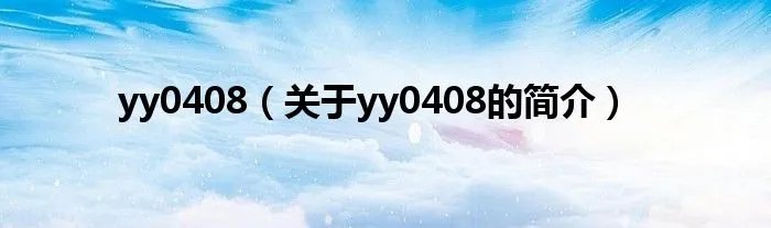 yy0408（关于yy0408的简介）