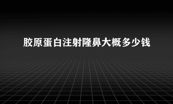 胶原蛋白注射隆鼻大概多少钱