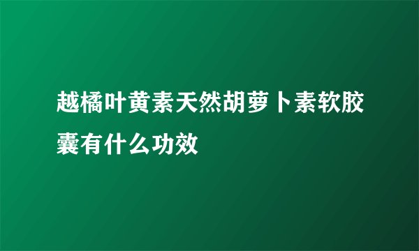 越橘叶黄素天然胡萝卜素软胶囊有什么功效